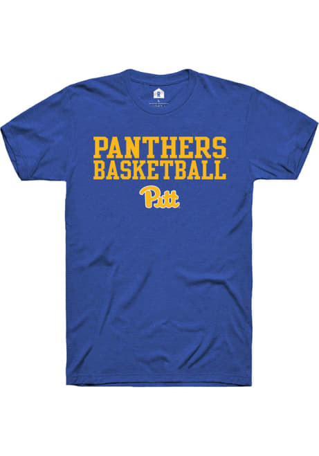 Pitt Panthers Blue Rally Stacked Basketball Short Sleeve T Shirt