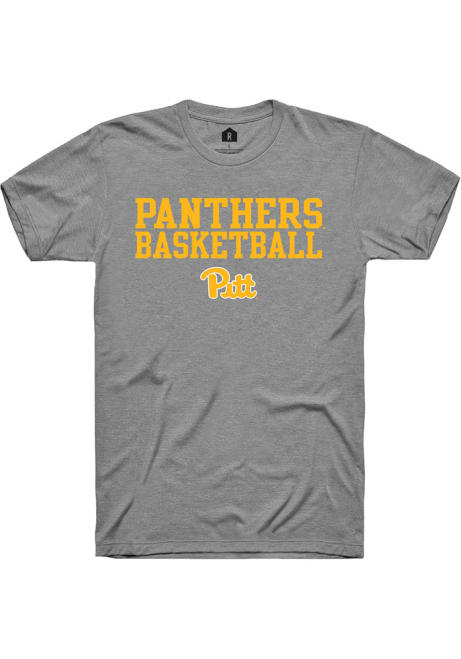 Pitt Panthers Grey Rally Stacked Basketball Short Sleeve T Shirt