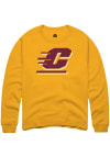 Main image for Rally Central Michigan Chippewas Mens Gold Primary Logo Long Sleeve Crew Sweatshirt