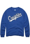 Main image for Rally Creighton Bluejays Mens Blue Triblend Vintage Script Long Sleeve Fashion Sweatshirt