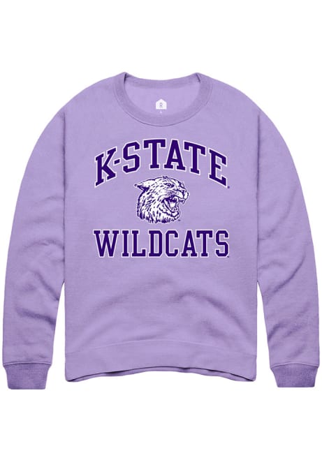 Mens K-State Wildcats Lavender Rally Triblend Vintage Number One Fashion Sweatshirt