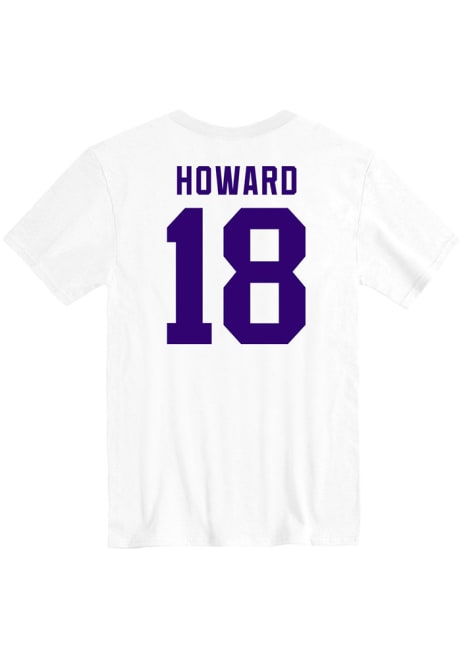 Will Howard Rally Mens White K-State Wildcats Football Name and Number Player T Shirt