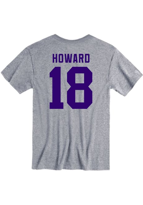 Will Howard Rally Mens Grey K-State Wildcats Football Name and Number Player T Shirt
