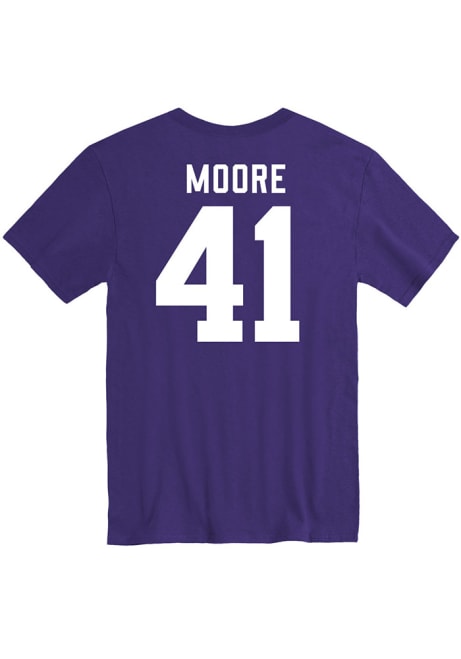 Austin Moore Rally Mens Purple K-State Wildcats Football Name and Number Player T Shirt