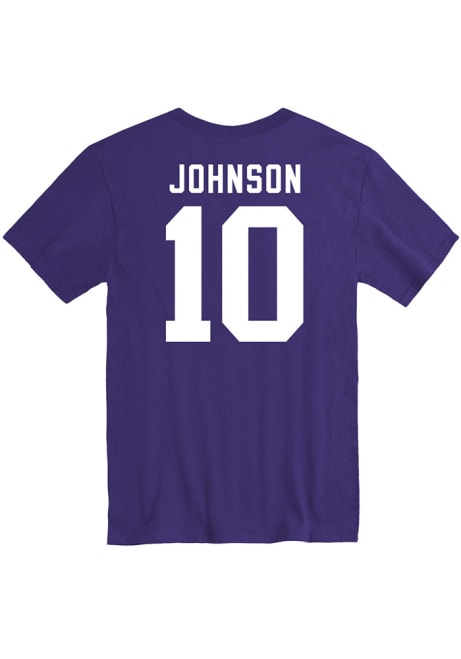 Keagan Johnson Rally Mens Purple K-State Wildcats Football Name and Number Player T Shirt