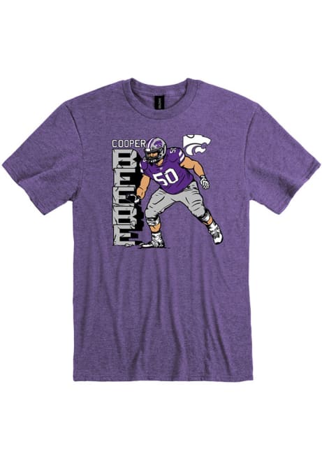 Cooper Beebe Rally Mens Purple K-State Wildcats Football Caricature Fashion Player T Shirt