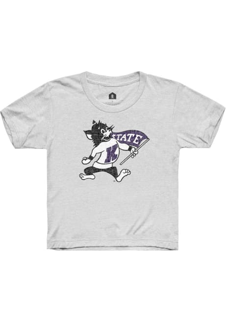 Youth K-State Wildcats White Rally Willie Short Sleeve T-Shirt