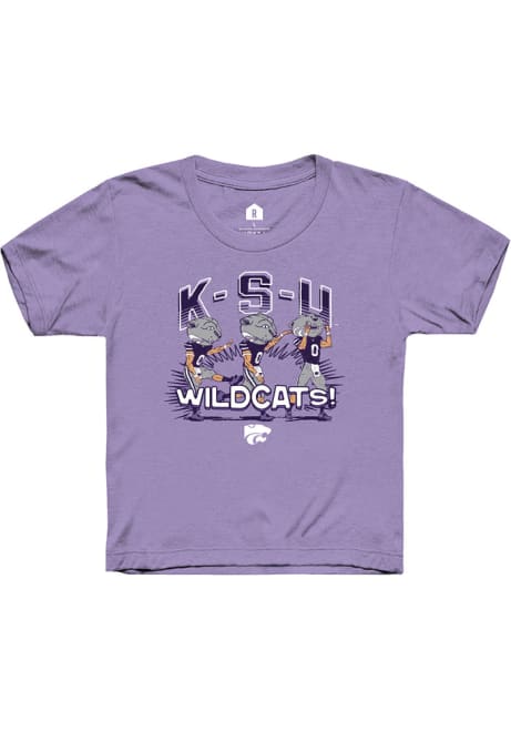 Youth K-State Wildcats Purple Rally Willie Football K-S-U Short Sleeve T-Shirt