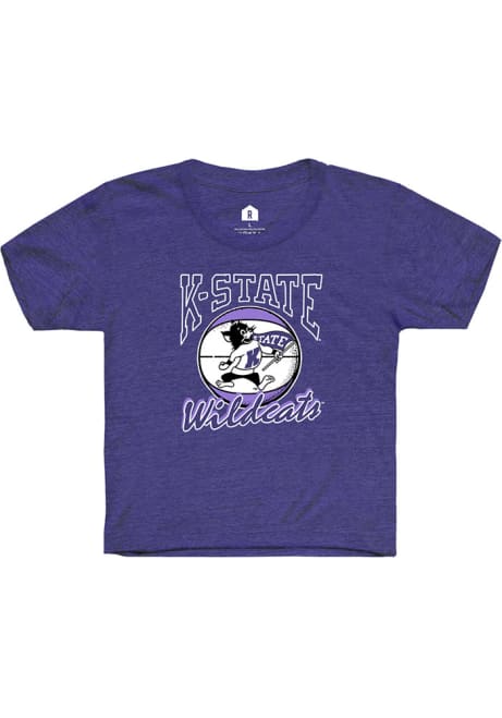 Toddler K-State Wildcats Purple Rally Willie Basketball Short Sleeve T-Shirt