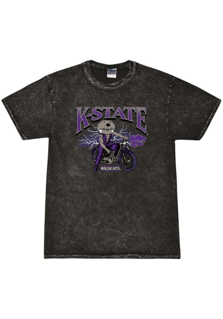 K-State Wildcats Black Rally Mineral Wash Harley Short Sleeve T-Shirt