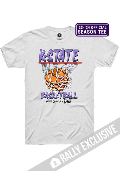 K-State Wildcats White Rally 2023 Official Basketball Season Short Sleeve T Shirt