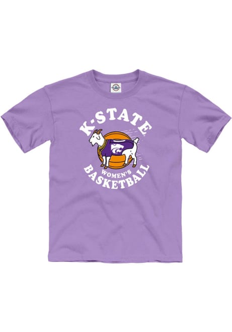 Youth K-State Wildcats Purple Rally GOAT Womens Basketball Short Sleeve T-Shirt