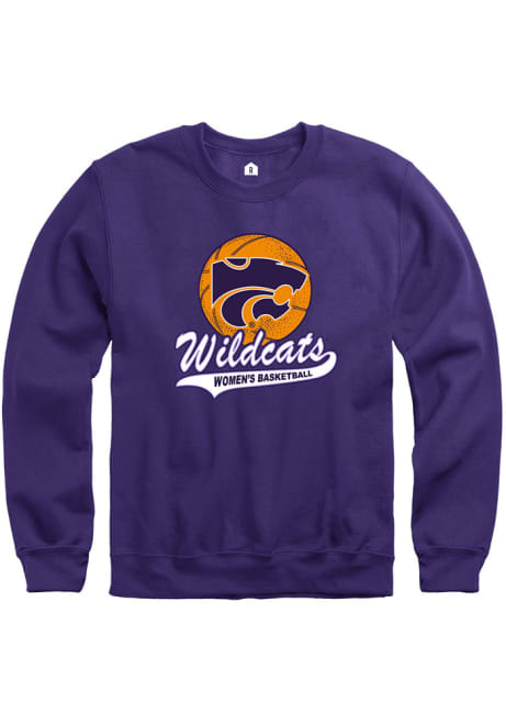 Mens K-State Wildcats Purple Rally Womens Basketball Tail Sweep Crew Sweatshirt