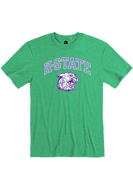K-State Wildcats Green Rally Vintage Arch Mascot Short Sleeve T Shirt