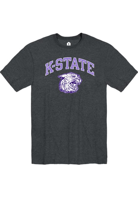 K-State Wildcats Black Rally Vintage Arch Mascot Short Sleeve T Shirt
