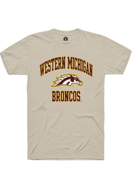 Western Michigan Broncos White Rally No 1 Graphic Sand Short Sleeve T Shirt