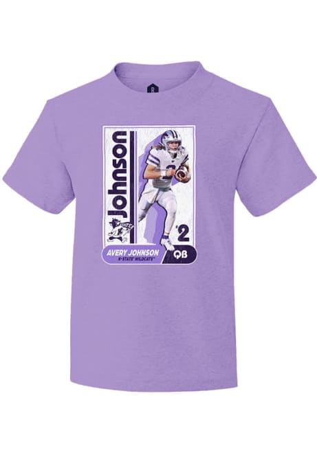 Avery Johnson Youth Lavender K-State Wildcats NIL Sport Icon Short Sleeve Player T-Shirt