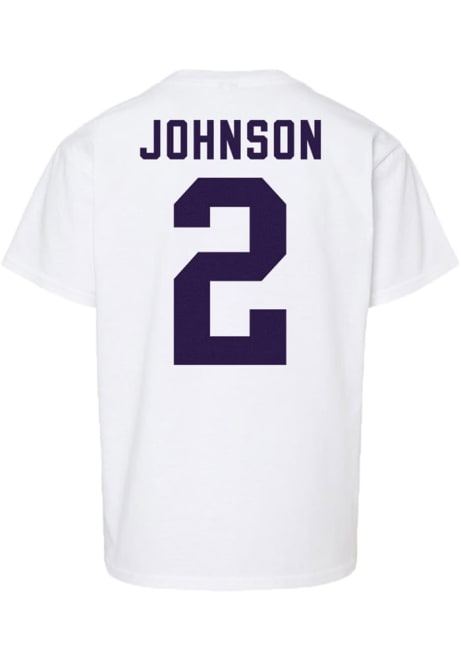 Avery Johnson Youth White K-State Wildcats NIL Sport Icon Short Sleeve Player T-Shirt