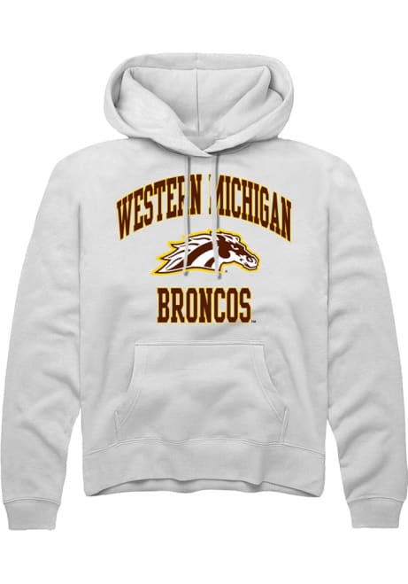 Mens Western Michigan Broncos White Rally No 1 Graphic Hooded Sweatshirt