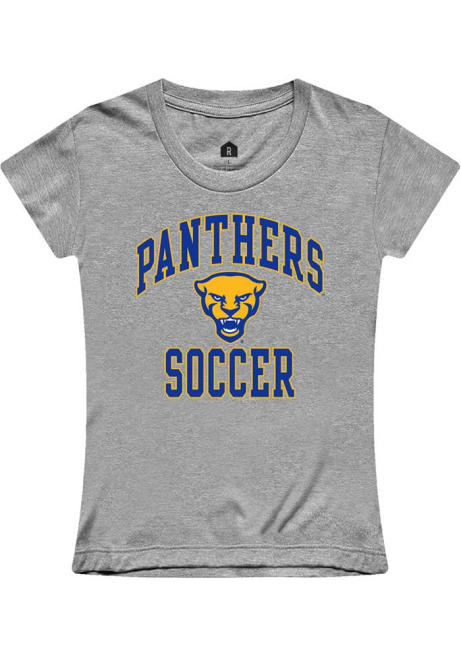 Girls Pitt Panthers Grey Rally Soccer Short Sleeve T-Shirt