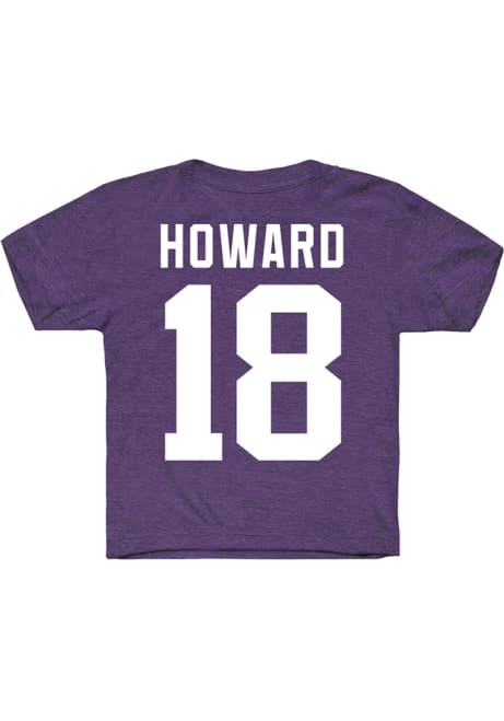 Will Howard Youth Purple K-State Wildcats NIL Sport Icon Short Sleeve Player T-Shirt