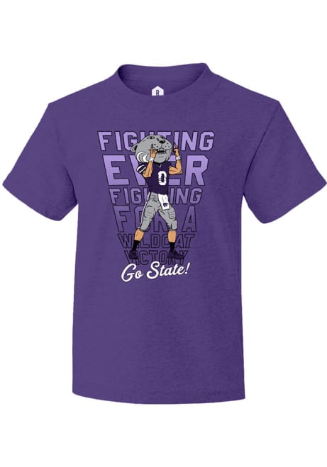 Youth K-State Wildcats Purple Rally Fighting Ever Fighting Short Sleeve T-Shirt