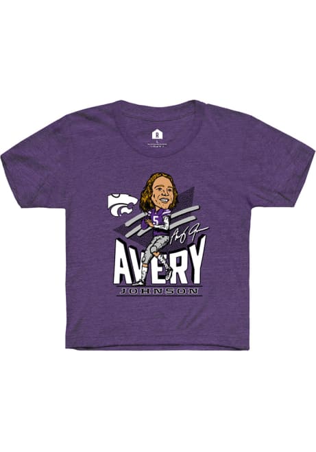Avery Johnson Youth Purple K-State Wildcats NIL Sport Icon Short Sleeve Player T-Shirt
