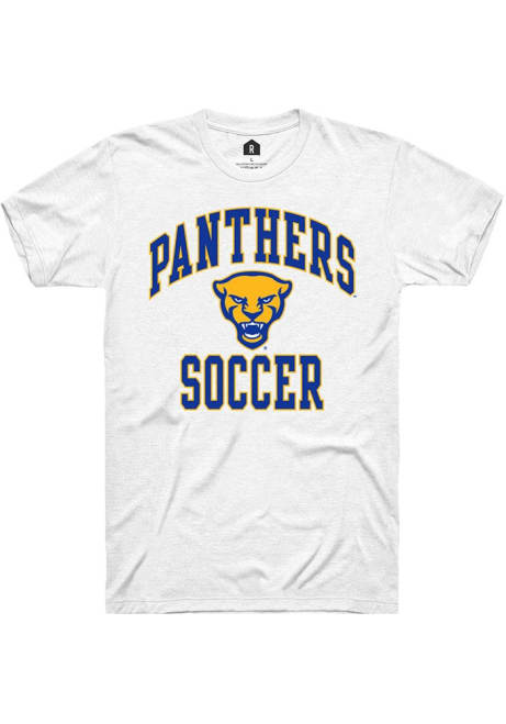 Pitt Panthers White Rally Sport Drop Number One Soccer Short Sleeve T Shirt