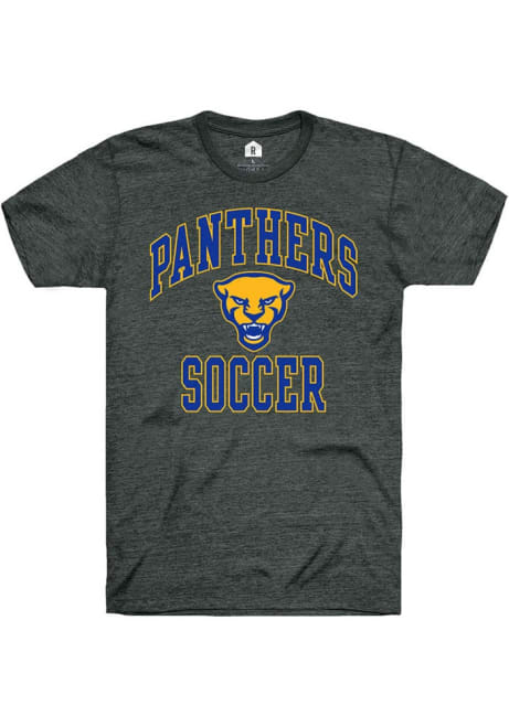 Pitt Panthers Grey Rally Sport Drop Number One Soccer Short Sleeve T Shirt