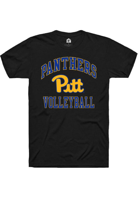 Pitt Panthers Black Rally Sport Drop Number One Volleyball Short Sleeve T Shirt