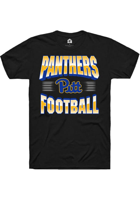 Pitt Panthers Black Rally Football Number One Graphic Short Sleeve T Shirt