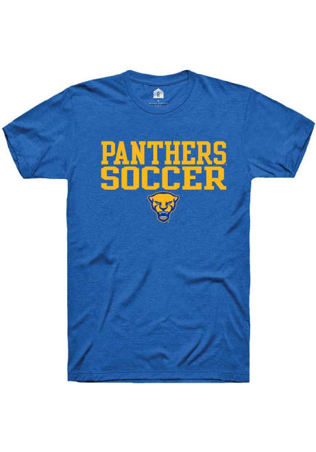 Pitt Panthers Blue Rally Sport Drop Soccer Stacked Short Sleeve T Shirt