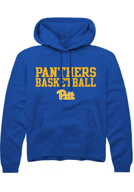 Mens Pitt Panthers Blue Rally Stacked Basketball Hooded Sweatshirt