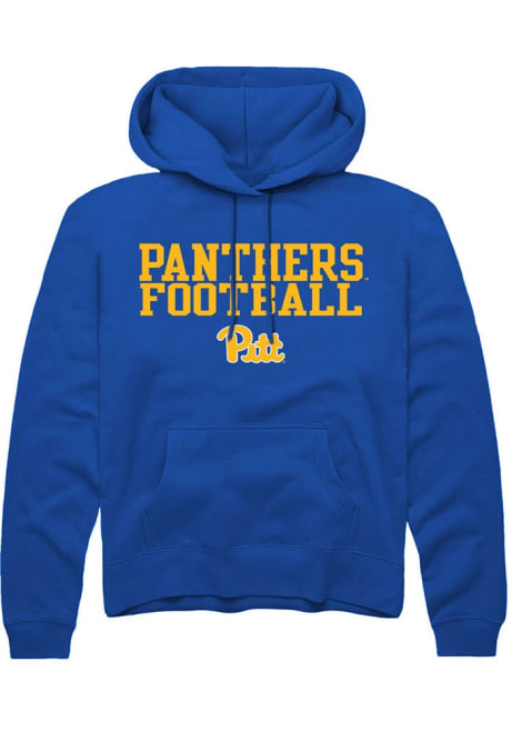 Mens Pitt Panthers Blue Rally Stacked Football Hooded Sweatshirt