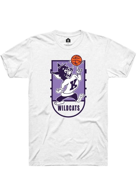 K-State Wildcats White Rally Basketball Stripe The Stadium Short Sleeve Fashion T Shirt