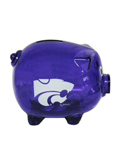Purple K-State Wildcats Purple Clear Piggy Bank