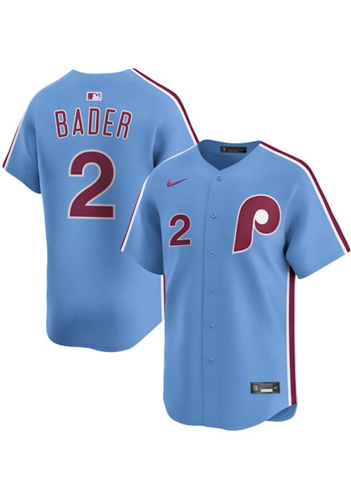 Harrison Bader Philadelphia Phillies Mens LIGHT BLUE Alt Limited