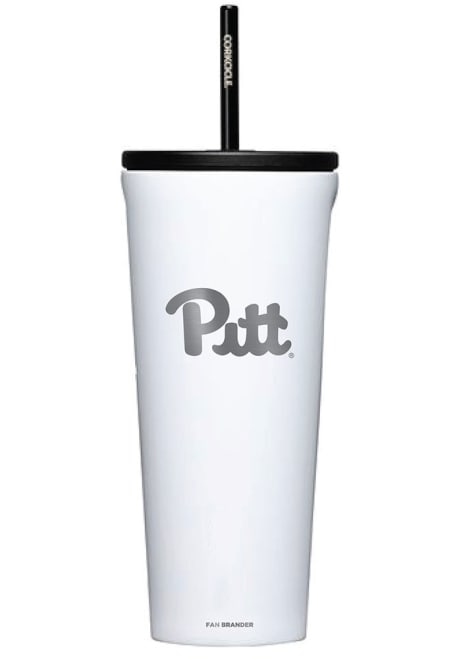 White Pitt Panthers Corkcicle 24oz Cold Stainless Steel Tumbler