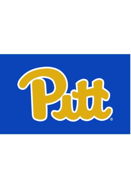 Blue Pitt Panthers Team Logo Silk Screen Grommet Flag