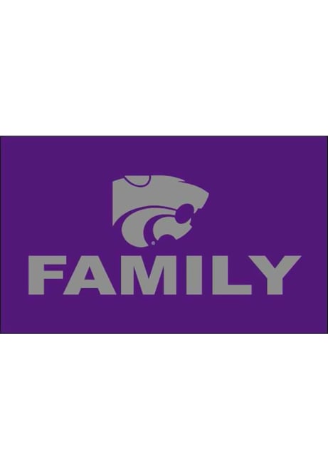Purple K-State Wildcats 3x5 Family Silk Screen Grommet Flag