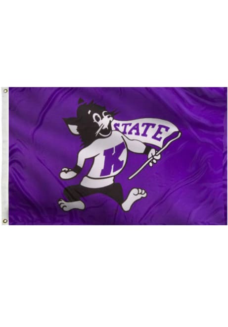 Purple K-State Wildcats 3x5 Willie Silk Screen Grommet Flag
