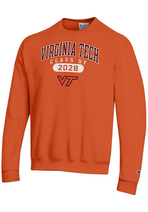 Champion Virginia Tech Hokies Mens ORANGE Class of 2028 Powerblend