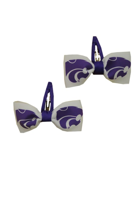 2 Pack Clippie K-State Wildcats Baby Hair Barrette - White