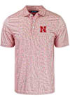 Main image for Mens Nebraska Cornhuskers Red Cutter and Buck Pike Eco Symmetry Print Short Sleeve Polo Shirt