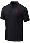Main image for Mens Indiana Hoosiers Black Columbia Heat Seal Omni Wick Drive Short Sleeve Polo Shirt