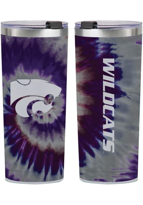 Purple K-State Wildcats 24oz Tie Dye Stainless Steel Tumbler
