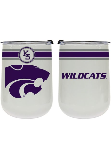 Purple K-State Wildcats 18oz Curved Stainless Steel Stemless