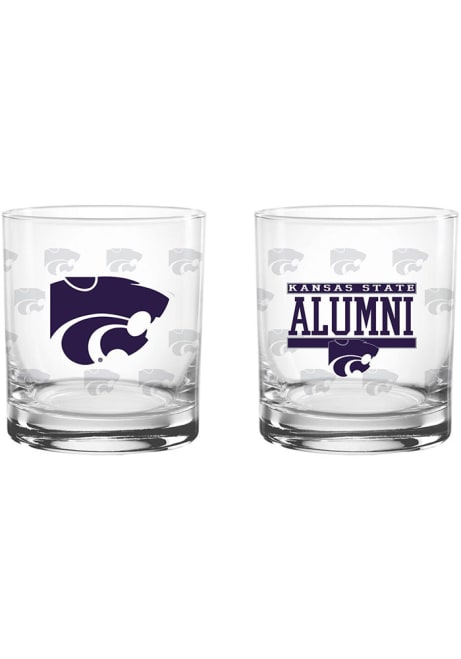 Purple K-State Wildcats 14 oz Alumni Rock Glass