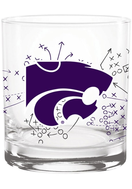 Purple K-State Wildcats 14oz Playbook Rock Glass