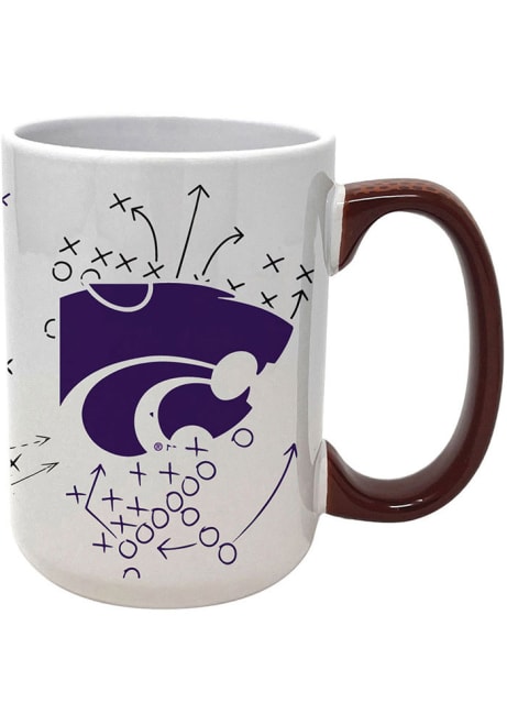 White K-State Wildcats 15oz Playbook Mug